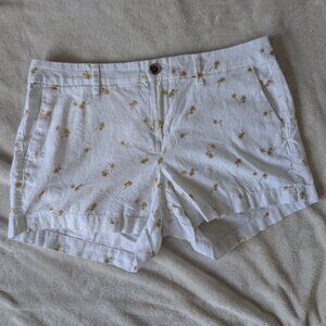 3/$30 Linen Blend golden palm tree everyday shorts